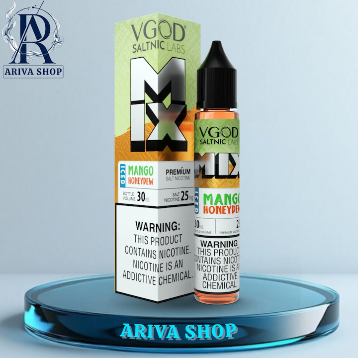 سالت ویگاد انبه طالبی یخ، انبه طالبی یخ ویگاد، سالت ویگاد اورجینال، سالت ویگاد اصلی، vgod salt، mix iced mango honeydew vgod salt nicotine