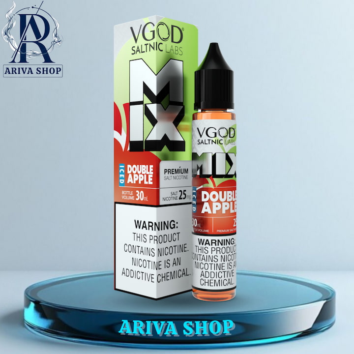 سالت ویگاد دوسیب یخ - MIX ICED DOUBLE APPLE SALTNIC سالت دوسیب یخ ویگاد اورجینال با بهترین قیمت بازار و پلمپ کمپانی،WITH COMPANY VACCIUM VGOD ICED MIXED DOUBLE APPLE SALTNIC