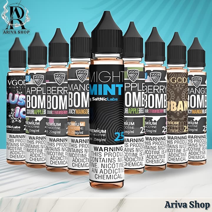 سالت اورجینال ویگاد اورجینال با بهترین قیمت بازار و پلمپ کمپانی،WITH COMPANY VACCIUM VGOD ICED MIXED DOUBLE APPLE SALTNIC